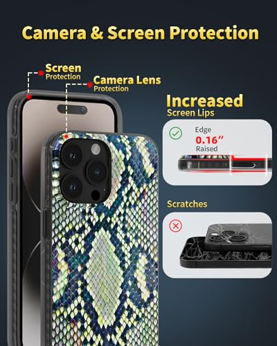 Coque iPhone 15 Pro MagSafe SCORPIFY avec motif serpent vert olive