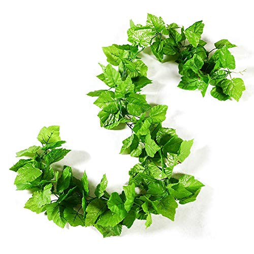 ZHM 2 pcs 2.3 m 66 Foglie Finti Uva Foglie di Vite Piante Artificiale Fiori per la cerimonia nuziale per la decorazione domestica