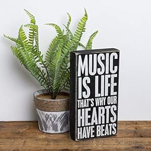 Primitives by Kathy 27305 Classic Box Sign, 6 x 11-Inches, Music is Life Primitives by Kathy 27305 Classic Box Sign 6 x 11 Inches Music is Life