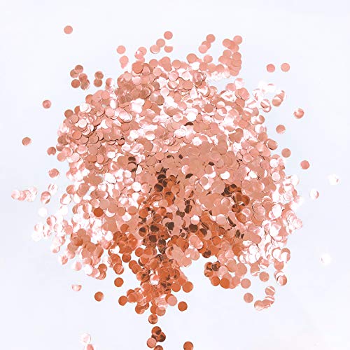 Glitter Rose-Gold Foil Metallic Round Table Confetti Circle Dots Mylar Table Scatter Confetti Wedding Bridal Shower Engagement Baby Shower Birthday Party Confetti Decorations, 60G #TOP2