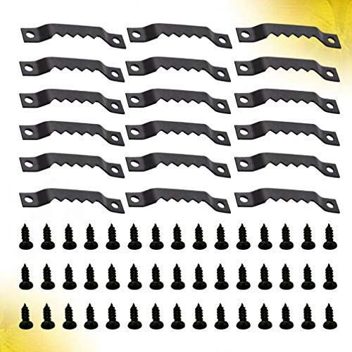 Artibetter 150 peças pequenas cabides de imagem dente de serra com orifício duplo com parafusos para