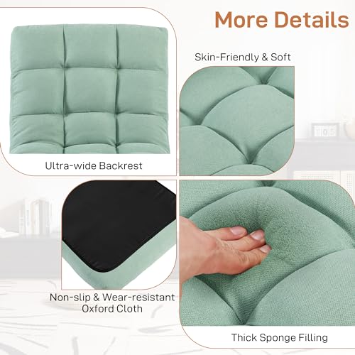 YI DANICA Floor Chair with Back Support Folding Chair with 6 Adjustable Position, Padded Sleeper Bed, Floor Gaming Chair, Meditation Chair for Adults