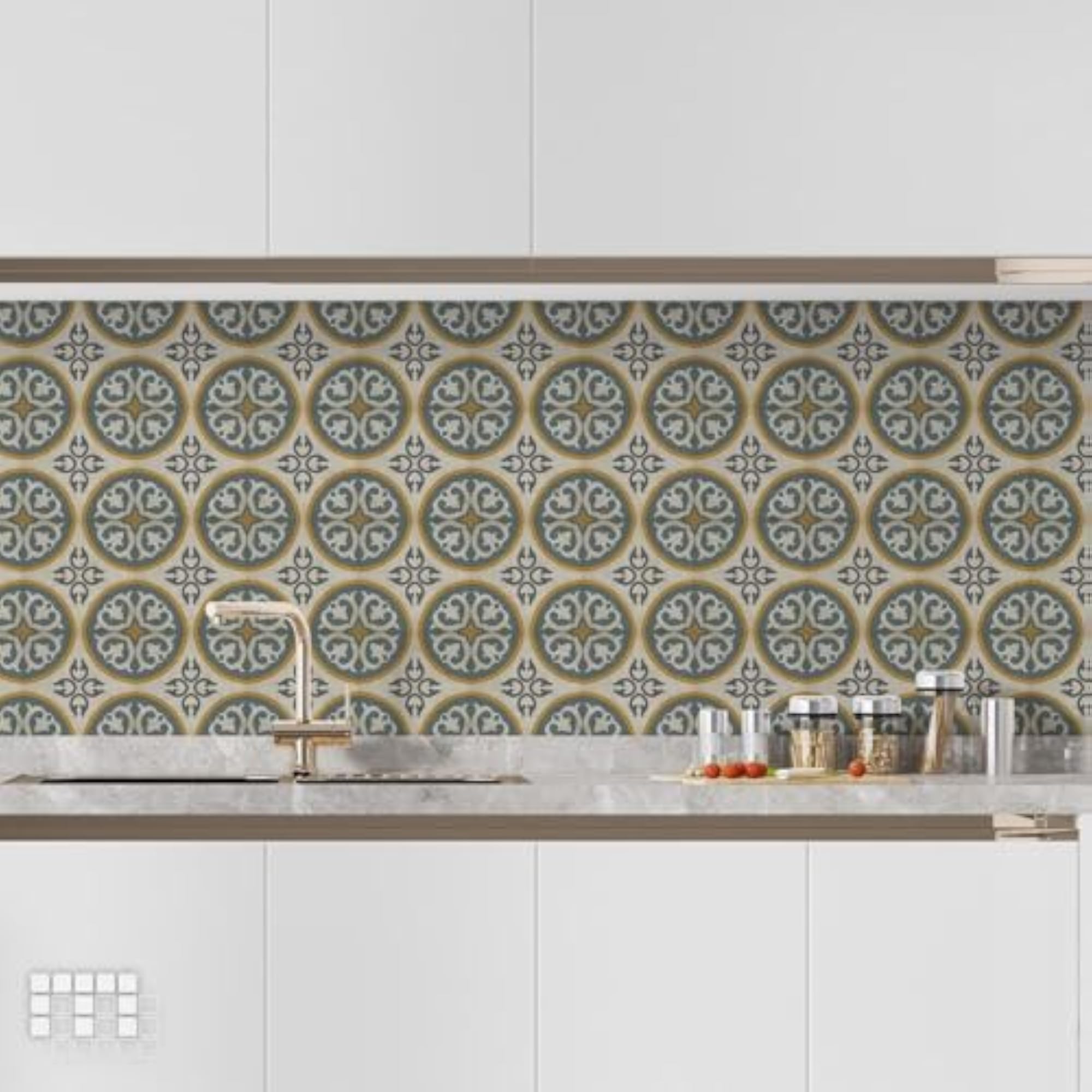 Water Resistant PVC Floor & Wall Backsplash, Matte Kitchen Decor