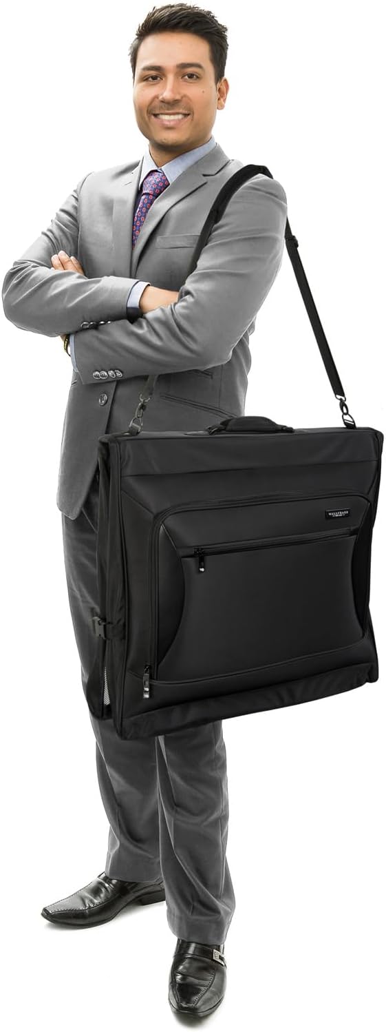 WallyBags® Solutions 45" Premium Garment Bag with shoulder strap and multiple pockets - Image 7