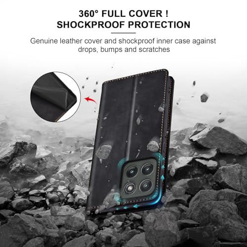 Image of Jasonyu Flip Wallet Case for Motorola Edge (2025) /60 /60 Pro /Fusion,Black