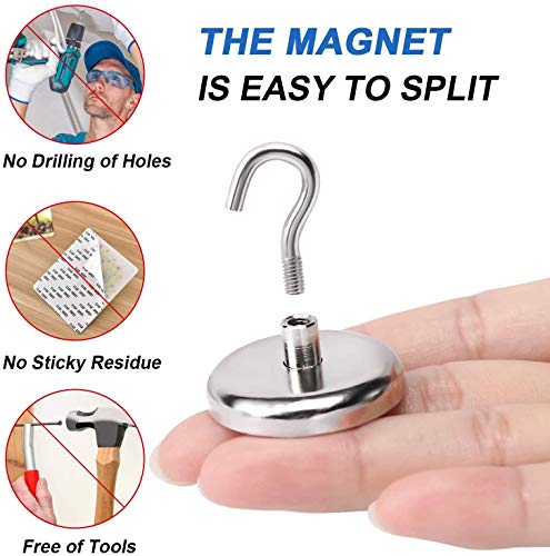 Lovimag 100Lbs Heavy Duty Magnetic Hooks, Strong Neodymium Magnet Hooks For Home, Kitchen, Workplace, Office Etc, Hold Up To 100 Pounds - 12Pack #TOP3