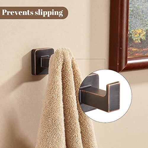Forbath Bronze Towel Hooks，Bathrooms Coat Hooks Wall Mounted，Oil Rubbed Square Wall Hooks Robe Hooks 2 Pieces Stainless Steel Bathroom Accessories #TOP3