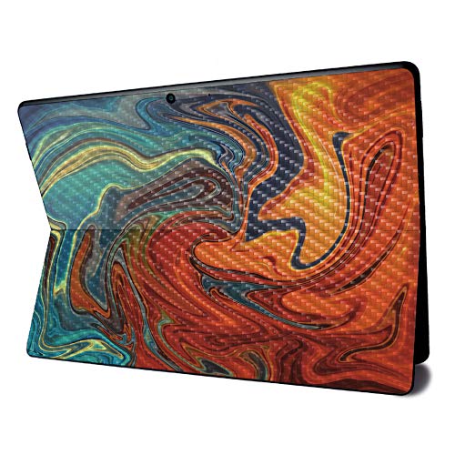 Image of MightySkins Carbon Fiber Skin for Microsoft Surface Pro X - Lava Water | Textured Carbon Fiber Finish | Easy to Apply, Remove, and Change Styles | Made in The USA