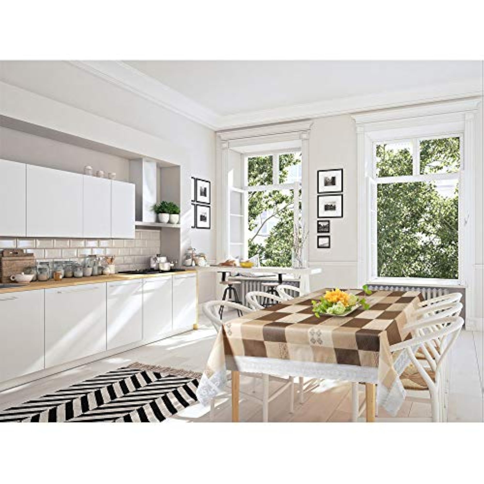 PVC Vinyl Dining Table Cover Cloth - Waterproof Protector