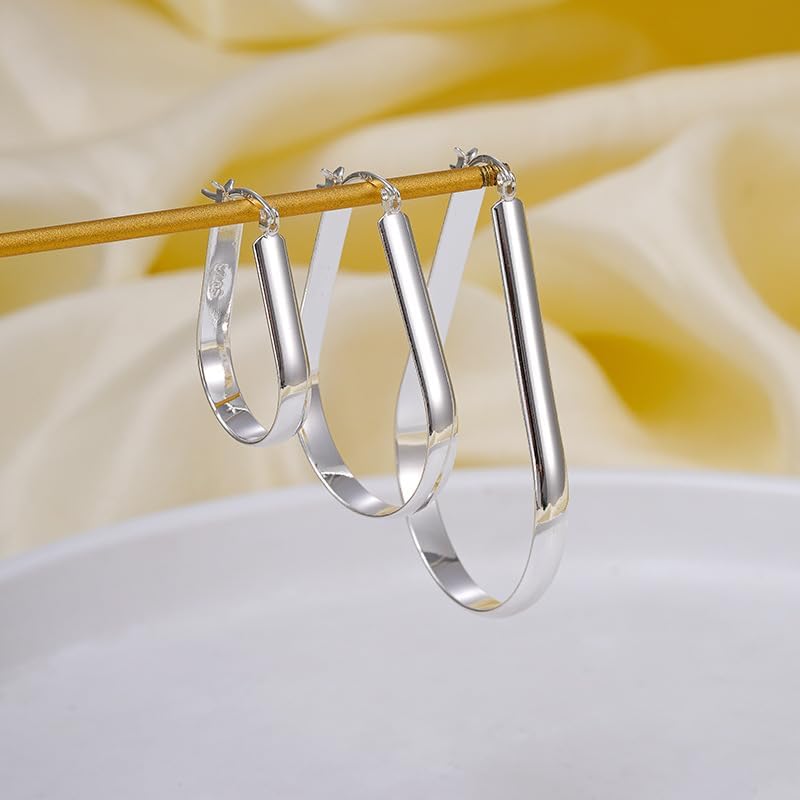 Sterling Silver Large Hoop Earrings for Women, Lightweight Big Gold Hoops, 14K Gold Plated Oval Hoops, Hypoallergenic Non Tarnish Jewelry Gifts, 20/30/40mm - Image 7