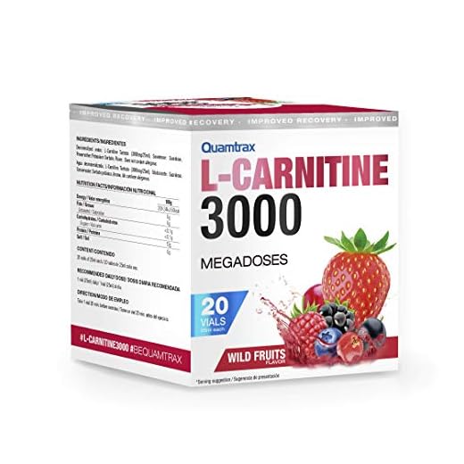 Quamtrax L-Carnitine 3000 Sabor Frutos del Bosque - 20 viales x 25ml