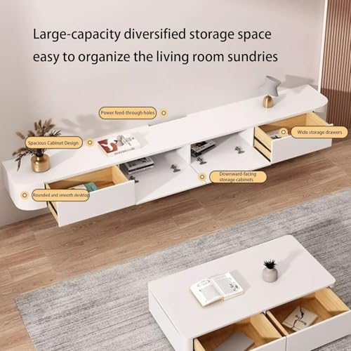Schwebendes TV-Element 140/160/180cm Schwebendes TV-Element Wandmontiertes TV-Element Hängendes TV-Element Aus Massivholz Für Wohnzimmer Und Büro(140 * 20 * 24CM)