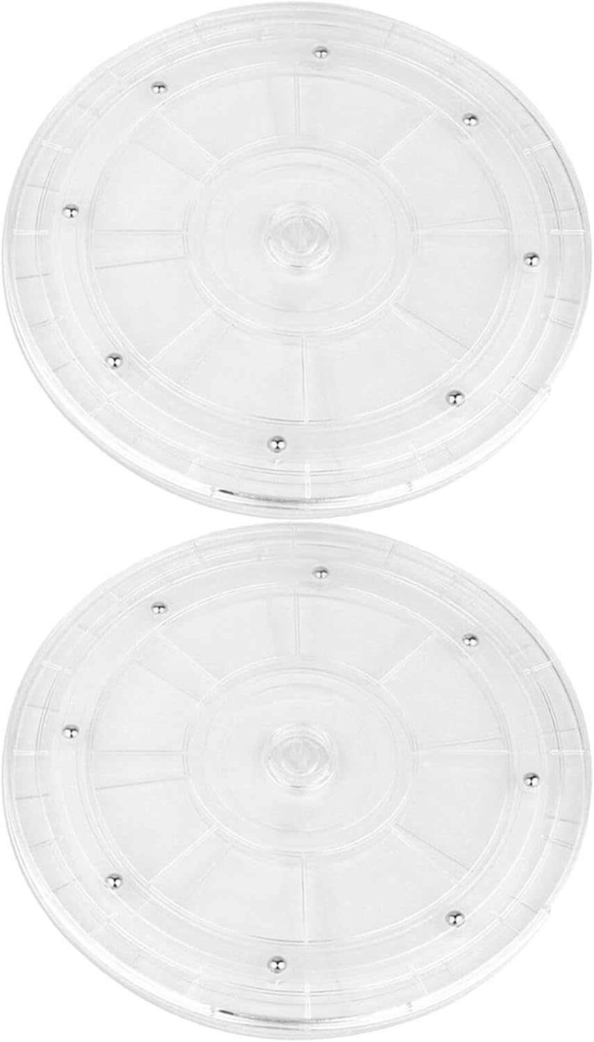 Acrylic Lazy Susan Turntable 9-inch 360° Rotating Swivel Display Stand for Kitchen Cabinet Spice Rack Organizer Household Table Turntable 2pcs