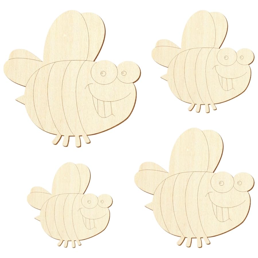 Holz Biene V5 - Deko Basteln 5-50cm, Pack mit:10 Stück, Breite:25cm breit
