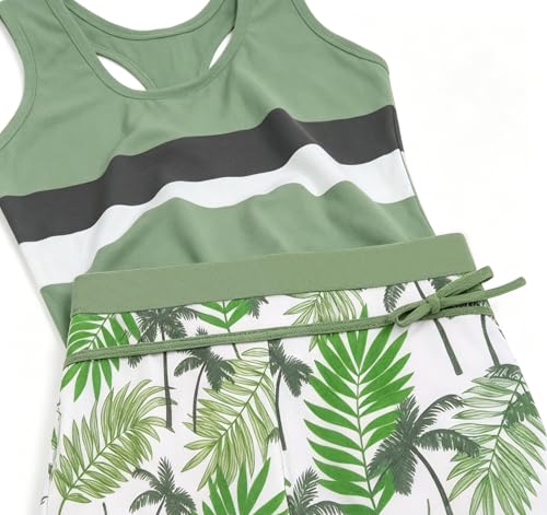 Image of Akokvlar Girls Two Piece Bathing Suit Swimsuit Tankini Swimwear with Boyshort