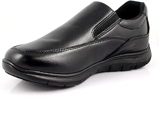 Laforst Mens Manmade Water and Stain Resistant Work Slip Resistant Double Gore Slip On Flats Black 9.5