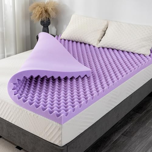 3 Inch Egg Crate Twin Memory Foam Mattress Topper, Cooling Gel Infused Foam Mattress Topper for...