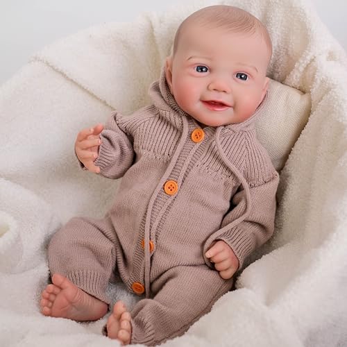 RXDOLL Realistische Reborn Babypuppen Silikon Ganzkörper Vinyl 19 Zoll Anatomisch Korrekt Baby Junge Lebensechte Babypuppen, die echt aussehen Neugeborene Puppe Silikon Babys Wasserdichtes Spielzeug – Bild 4