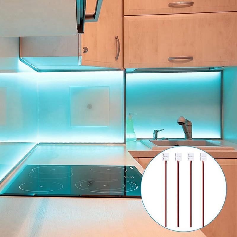 Wiring Connecting Terminals - 96Pcs 8Mm 2 Pin LED Strip Light Connector for 8 Mm Wide Flexible SMD 3528 2835 Single Color LED Strip Lights Solderless - (Color: White red Black)