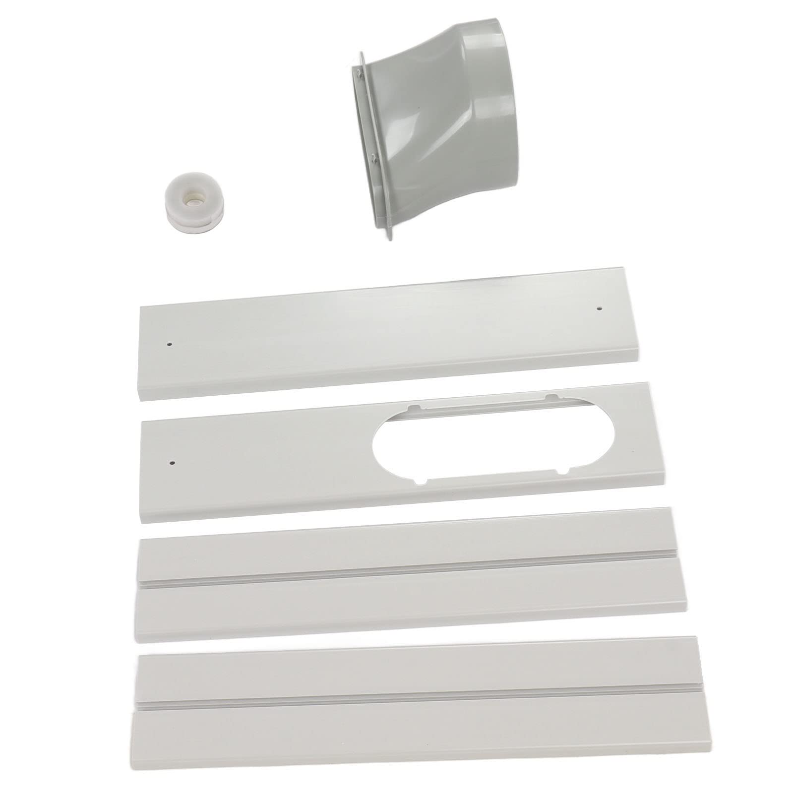 Ausla Kit de Ventana de Aire Acondicionado Portátil Sello de Ventana Ajustable de PVC para Unidad de Aire Acondicionado Manguera de 150 Mm Diseño de 4 Paneles de 43 a 140 Cm Adaptador Universal para