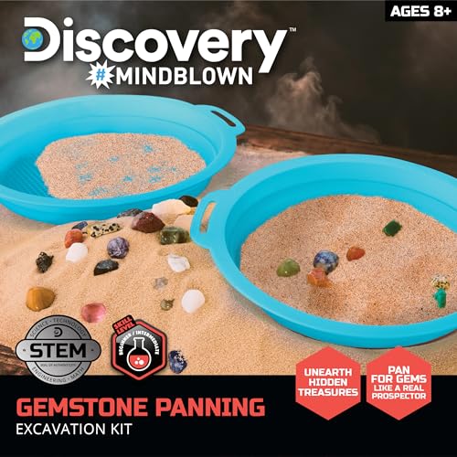 Discovery™ Gemstone Panning STEM Kit – Pan for 30 Real Gems| 2 Sifting Pans, Sand & Learning Guide| Educational Science Activity for Kids| Geology Rock Excavation Set| Boys & Girls Toy Gift| Ages 8+ - image 2