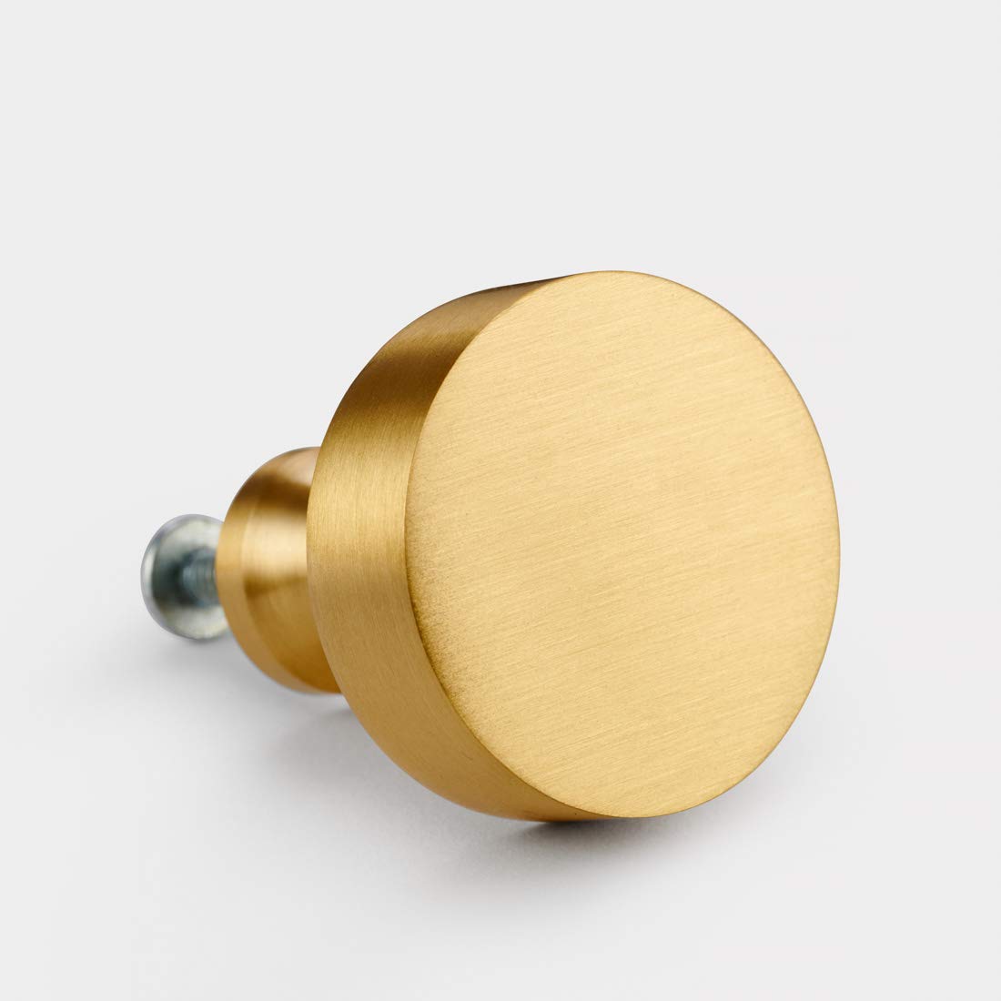 Pushka Home Ltd Gold Contemporary Brass Cupboard Drawer Cabinet Door Knobs Handles And Pulls (Brushed Brass Round Cupboard Door Knob)