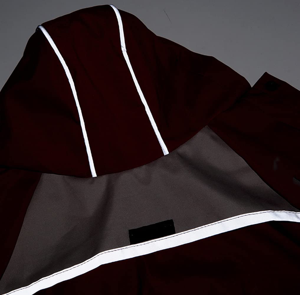 Chubasqueros Impermeables for Perros pequeños y medianos con Capucha, diseño de Cuatro Patas Correa Reflectante, Chaqueta Ligera(Red,M)