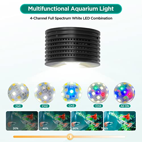 Full Spectrum Aquarium Light, Adjustable Saltwater Freshwater Super Bright Fish Tank Light For Reef, Coral, Planted Nano Aquarium Tank (A-20 Freshwater 16W) #TOP5