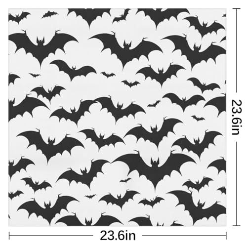 Black Bats Silk Scarf for Women 23.6x23.6" Satin Head Scarf2