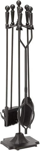 Uniflame Fireset de 5 piezas con asas de bola, color negro