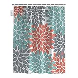 Shower Curtain for Bathroom, Dahlia Pinnata Flower Teal Coral Gray Decor 72x72inch Waterproof...