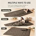 Lightweight Compact Sleeping Bag for Adults, 3-in-1 Envelope Camping Sleeping Bag with Compression Sack, Soft Cotton Lining, Backpacking, Indoor & Outdoor Use