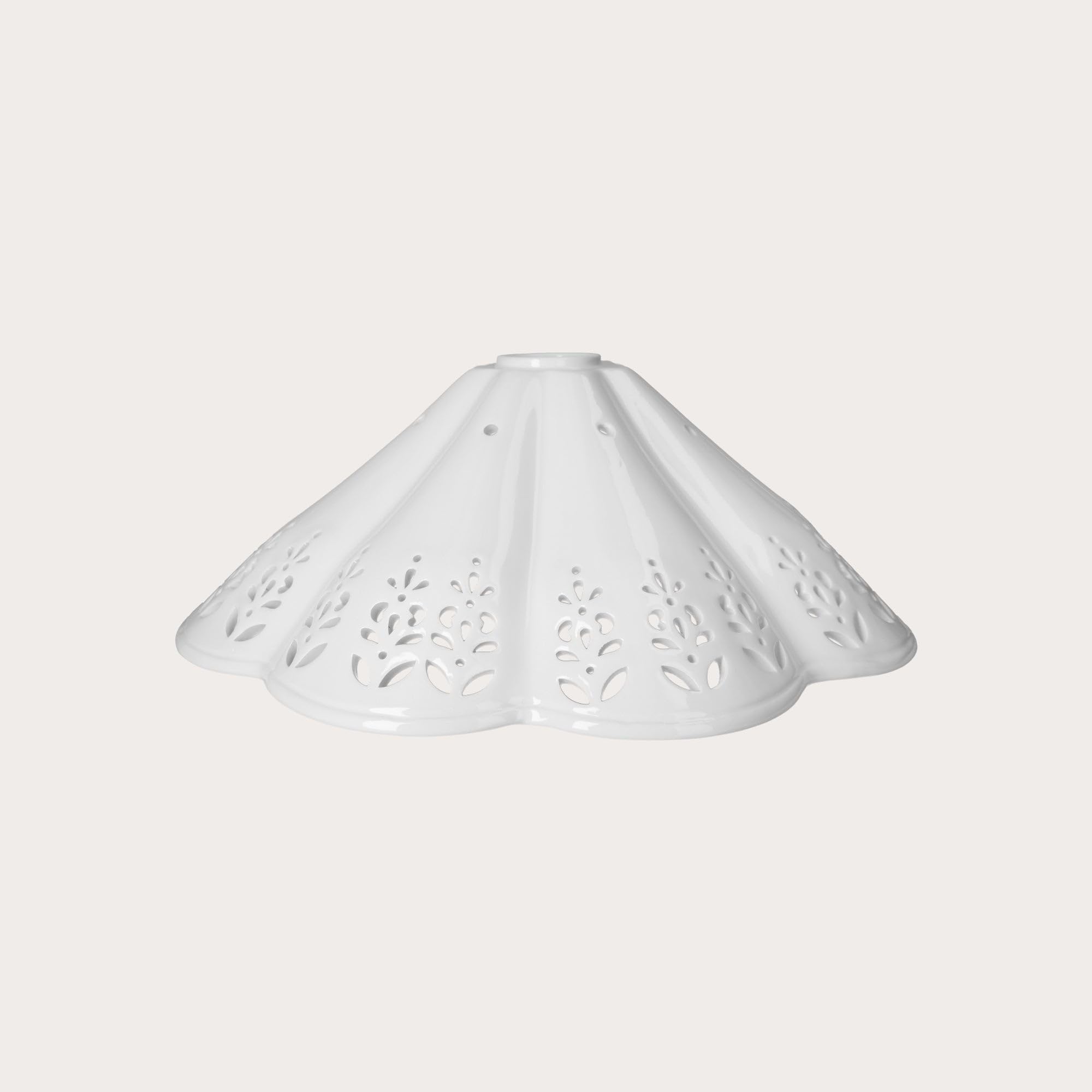 KEYHOMESTORE | Paralume in Ceramica Bianca Traforata Ø 38 cm