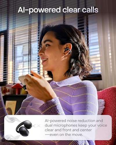 Image of SHOKZ OpenDots Air - Open-Ear, Clip-On Earbuds - Bluetooth 6.1, Up to 36 Hours of Listening, Interchangeable Earbuds, Touch Controls, Dual AI Noise-Canceling Microphones, IP55, Bassphere Technology
