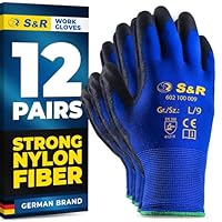S&R Work Gloves L/9 – Occupational Safety & Protective Equipment – Tear-resistant, Wear-resistant, Breathable and Comfortable – Flexible and Durable for Assembly, Construction, Transportation