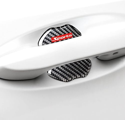 Miniatura 6 de 4 pegatinas protectoras universales de fibra de carbono para manija de puerta de coche, accesorios exteriores para personalizar el automóvil,