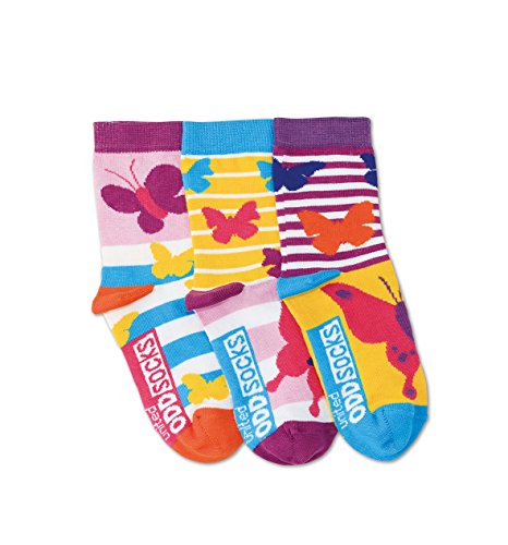 United Oddsocks - boter - meisje - mt. 27-30 - 3 sokken = 3 combiss - vlinders