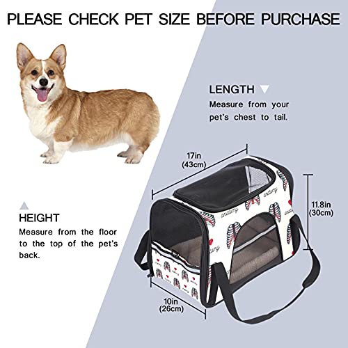 Sac de transport pour chat et chien portable à motif cœur pour voyage