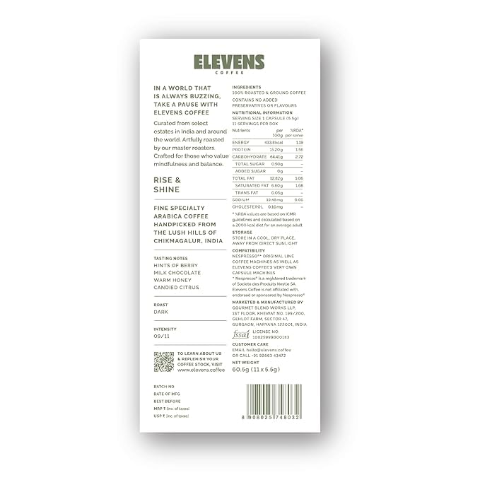 Image of ELEVENS COFFEE | Variety Pack 2 | Coffee Capsules | 100% Arabica & Robusta | 44 Aluminium Coffee Pods (11 x 4 Flavours) | Dark Roast | Intensity 8-10 | Compatible with Nespresso