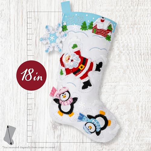 Chaussette en feutre Bucilla : kit complet pour décoration de Noël réussie - 2