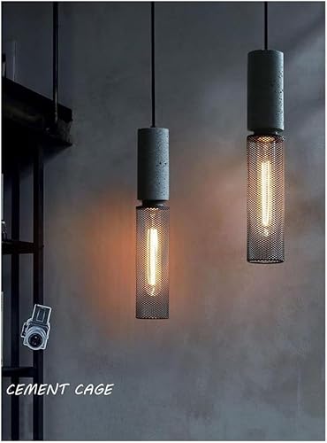 Miniatura 3 de RIPPOU Moderna lámpara colgante de hormigón, con pantalla de metal, lámpara colgante de cemento, lámpara industrial con acabado gris, para cocina,