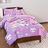 Egchescebo Kids Twin Size Comforter for Girls 6PCS Cats Bedding Toddler Stitch Bedroom Sets Bed Set Kids' Teen Girl gamer Cute Room Decor Christmas Teenage Anime Microfiber Quilt Pillow Rainbow Purple #3