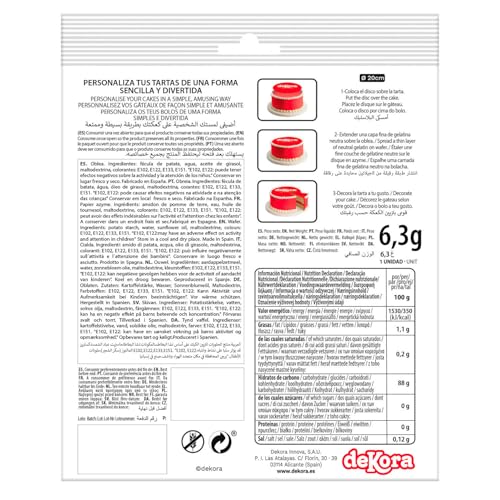 dekora - Tortendeko für Kindergeburtstage - Essbarer Tortenaufleger Paw Patrol Rubble 20 cm Diameter - Cake Topper aus Esspapier - Glutenfrei, Laktosefrei, Ohne Zuckerzusatz - Für Vegetarier Geeignet