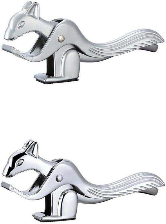 Nutcracker Squirrel Shape Walnut Clip Nutcracker Sheller Crack Almond Walnut Pecan Hazelnut Filbert Nut Kitchen Nut Sheller Clip Gadgets Nut Cracker (Colour: Bright Silver)