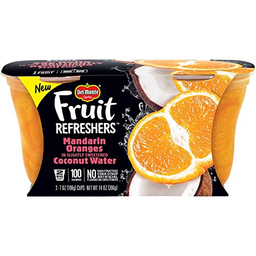 Del Monte Fruit Refreshers Snack Cups, Mandarin Oranges in Coconut Water, 2 Cups, 7-Ounce