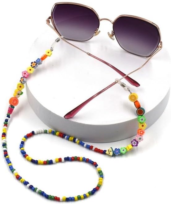 Colorful Rice Beads Eyeglass Chains Handmade Multi-color Eyewear Retainers Accessories