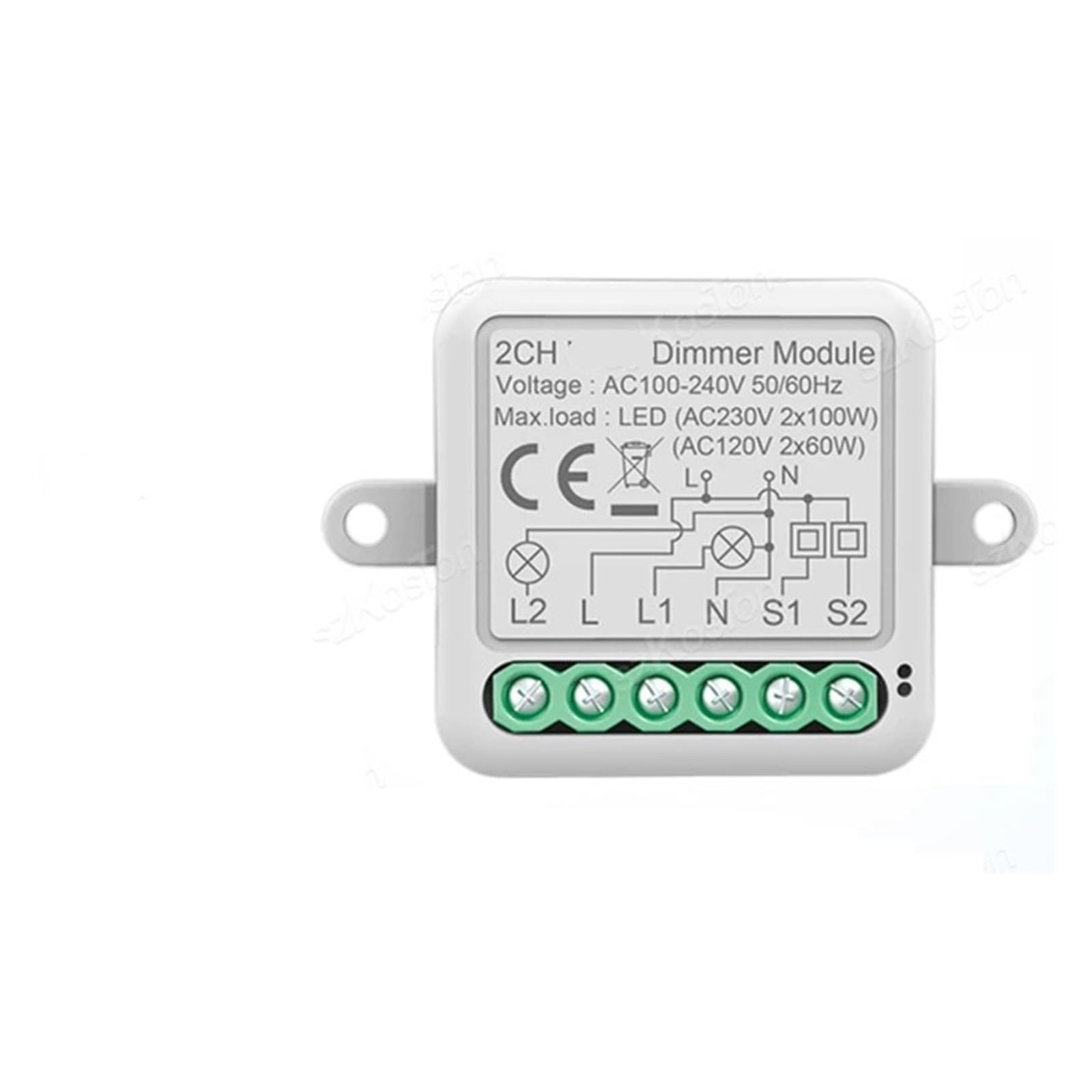 1 Uds. Módulo de interruptor de atenuación inteligente control de 2 vías 1/2 grupos regulables(2 Gang)