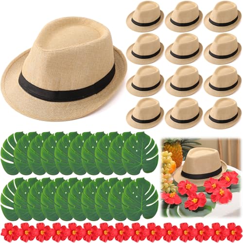 Image of Chicingyou 52 Pcs Havana Night Party Centerpieces Havana Night Wedding Celebration Accessories Party Decoration for Short Brim Cuban Hats Flags for Men Women