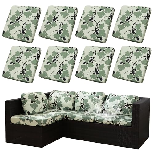 8Pcs Outdoor Cushion Covers, Elastic Patio Cushion Covers