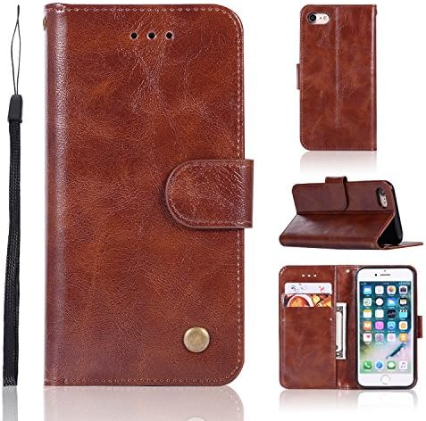 iPhone 6S Plus Case, iPhone 6 Plus Case, Dooge Retro Premium Leather Folio Flip Magnetic Protective Kickstand Wallet Case with Cash Card Slots Holder Wrist Strap for Apple iPhone 6S Plus/6 Plus